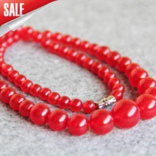 New 6-14mm Natural Red Chalcedony Necklace Women Girls Gifts Beads Round Stone DIY Beads 15inch Jewelry Making Design Wholesale 2024 - buy cheap