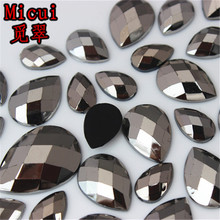 Micui Gun Black Crystals Flat Back Rhinestones Applique Drop Acrylic Gems Non Sewing Strass Stone For Clothes Dress Crafts MC728 2024 - buy cheap