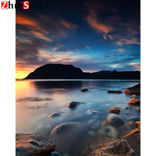 5d faça você mesmo quadrado completo diamante paisagem pôr do sol pintura de diamante ponto cruz adesivo de parede diamante decoração para casa presente xy1 2024 - compre barato