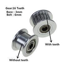 Polea de rueda síncrona de 16 dientes, sin dientes, diámetro engranaje de Perlin accionado, 3mm, para impresora 3D GT2, 2GT 2024 - compra barato