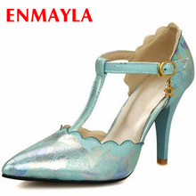 ENMAYLA Fashion Pointed Toe Women Pumps High Heels Pumps Sexy Ankle Straps Ladies Sandals Women Shoes Woman Pumps Big Size 34-47 2024 - buy cheap