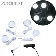 Luz de teto para automóveis com caixa de conexão, 4 peças, 12v, para rv, van, barco 2024 - compre barato