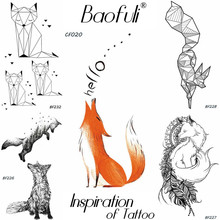Baofuli flash de tatuagem geométrica temporária, pintura de arte tatuada com água preta, tatuagens falsas para crianças, braço, perna e corpo 2024 - compre barato