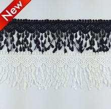 2 Yards Natural White Black Tassel Fringe Lace Trim Applique Cord Lace Fabric Sewing Accessories 2024 - buy cheap