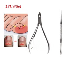 2PCS Ingrown Foot Care Tool Toe Nail Correction Nippers Clipper Cutters Dead Skin Dirt Remover and Paronychia Podiatry Pedicure 2024 - buy cheap