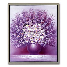 Handmade oil painting Purple vase of flowers Free shipping wall decor on canvas 16x24inch 1mixorde Framed 2024 - buy cheap
