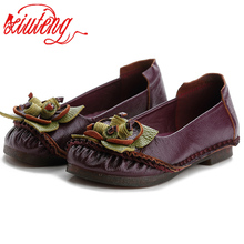 Xiuteng-zapatos planos de cuero genuino para mujer, calzado plano de cuero sintético, informal, Flexible, hecho a mano 2024 - compra barato