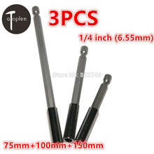 3 PCS 75mm + 100mm + 150mm Extensão Bit CR-V Hex haste Da Broca Magnética 1/4 Polegadas Conectando Broca da haste de Extensão Conjunto de Ferramentas 2024 - compre barato