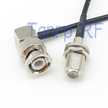 6in BNC male plug right angle to F female jack RF connector adapter 15CM Pigtail coaxial jumper cable RG174 extension cord 2024 - buy cheap