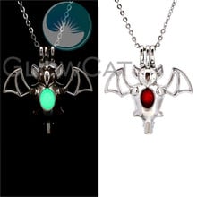 Luminous Bat Pendant Necklace Silver Color Chain Glow in the Dark Choker Statement Necklace For Women GG653 2024 - buy cheap