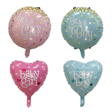 Babyshower Round Foil Balloons Its A Boy Girl Gender Reveal Birthday Party Decorations Kids Happy Birthday Party Heart Air Ball 2024 - buy cheap