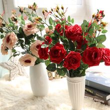 Artificial Flower Rose Plant 92cm 3 Heads Home Wedding Party Decoration DIY Flower Wall Silk Fake Flower Photography Props 2024 - buy cheap
