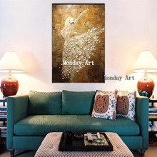 100% Handmade Modern Ballet Dancer Picture Palette Knife Oil Paintings on Canvas Wall painting Home Decoration For Living Room 2024 - buy cheap