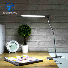 Lámpara De escritorio con Clip Led, abrazadera De escritorio, Luminaria De Mesa, puerto USB para Mesa De estudiantes, dormitorio, mesita De noche, oficina, luz Flexible De acero inoxidable 2024 - compra barato