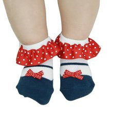 Детские носки, детские носки, милые носки для новорожденных, для маленьких девочек, тапочки в горошек, кружевные мягкие хлопковые короткие носки принцессы, гетры 2024 - купить недорого