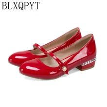 BLXQPYT 2019 New Super Size Small&Big 28-50 Fashion Platform Med Heel Women Pumps Spring Summer Autumn Quality Shoes Woman T8-3 2024 - buy cheap