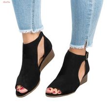 New spring woman wedge buckles fish mouth sandals gladiator women sandals mid heel sandals ladies summer peep toe women shoes 2024 - buy cheap