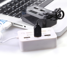 Portas leitor de cartão acessórios do computador micro tudo em um hub usb 2.0 ou hub usb 3.0 combo 3 divisor usb de alta velocidade 2024 - compre barato