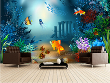 Custom children's wallpaper,Underwater World,3D cartoon photos for children's bedroom boy girl room wall waterproof wallpaper 2024 - buy cheap