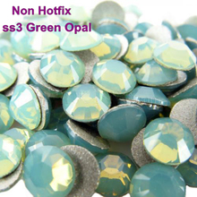 Ss3 (1.3-1.5mm) Verde Opal Não-Strass hotfix, 1440 pçs/lote, plano Voltar Nail Art Cola Em Pedras De Cristal 2024 - compre barato
