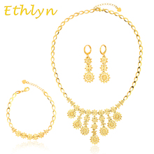 Ethlyn Fashion Romantical Jewelry Sets  Gold Color bridal jewelry Sets for fashion ladies women gift S8 2024 - buy cheap