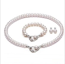 8-10mm Size Real Genuine Natural Freshwater Pearl Jewelry Set Fashion Charm Jewelry Set 2024 - buy cheap