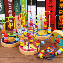 New Children's Educational Toys Mini Carton image Around Bead Children's Kids educational Wooden Baby Toys Mini around Beads 2024 - buy cheap