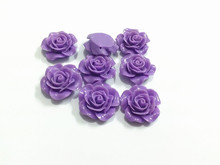 Wholesale !    20mm  100pcs/lot  Purple   Flatback Resin Flower Beads (Have The Hole )  Free Shipment ! 2024 - buy cheap