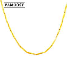 VAMOOSY-collar de cadena de cobre brillante para mujer, accesorio de color dorado de 24K, exquisita cadena fina para el cuello, joyería para colgante 2024 - compra barato
