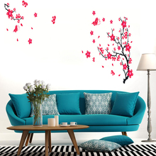 Adesivo de parede de vinil para decoração de casa, flor e borboleta removível, adesivo de parede para casa, papel de parede 2024 - compre barato