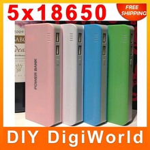 DIY Cell Box Portable External Battery Mobile Phone Charger Power Bank Box Shell 20000 mah for iPhone 5 samsung s4 note 3 III 2024 - купить недорого