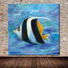 Mintura Handpainted Modern Decorative Art Picture Hand Made Abstract Animal Fish Oil Painting On Canvas For Wall Decor No Framed 2024 - buy cheap