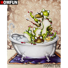 HOMFUN 5D DIY Diamond Painting Full Square/Round Drill "Frog bathing" 3D Embroidery Cross Stitch gift Home Decor A00635 2024 - buy cheap