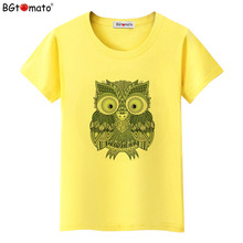 bgtomato Factory store owl shirt cheap sale top tees comfortable casual t shirt women brand clothes hot sale t-shirt plus size 2024 - buy cheap