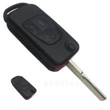 OkeyTech раскладной чехол для автомобильного ключа с 3 кнопками для Mercedes Benz W168 W202 W203 ML A C E S C S Class ML320 C230 ML430 2024 - купить недорого