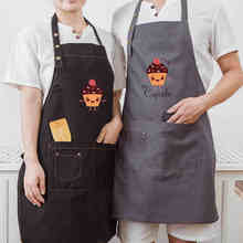Canvas apron Kindergarten restaurant tea shop cake baking kitchen cooking neck adjustable men and women work apron chef 2024 - buy cheap