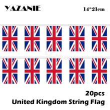 YAZANIE 14*21cm 20PCS 5Meter United Kingdom England String Flag Custom World National Flag for European Cup Snooker Sport Center 2024 - buy cheap