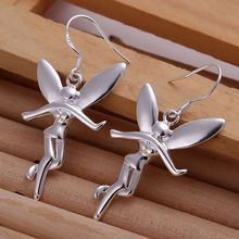 Silver Plated Earrings For Women Wholesale Free Shipping Charm Christmas Gifts Fashion Jewelry Angle Earrings E193 2024 - buy cheap
