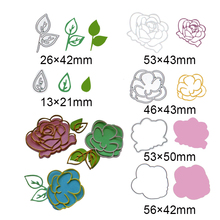 Molde de corte em metal com folhas e rosas, estêncil para faça você mesmo, scrapbooking, álbum de fotos, relevo, cartões de papel, artesanato decorativo 2024 - compre barato