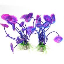 Fantastic Purple Artificial Vivid Plastic Aquarium Decorations Plants Fish Tank Grass Flower Ornament Decor Aquatic Accessories 2024 - buy cheap