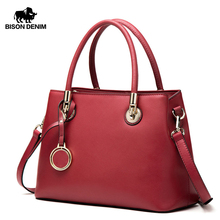 BISON DENIM Genuine Leather luxury handbags women bags designer Fashion Shoulder Bag bolsa feminina crossbody bag N1483 2024 - buy cheap