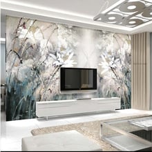 The custom 3D murals,Vintage painting lotus hand-painted murals papel de parede,the living room sofa TV wall bedroom  wallpaper 2024 - buy cheap