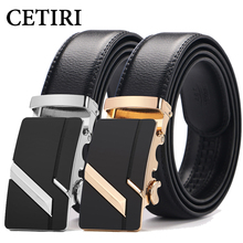 CETIRI-Cinturón de cuero para hombre, cinturones con hebilla automática, 110cm, 120cm, 130cm, 140cm, 150cm, de talla grande, nuevo diseño, 2018 2024 - compra barato