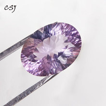 CSJ 100% natural amethyst oval concave cut loose gemstone concave cut for 925 silver or gold top fine jewelry mounting 2024 - buy cheap