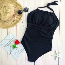 2018 Black One Piece Swimsuit Plus Size Swimwear Women XXL Bodysuit Sexy Monokini Swimming Suit Bandage Bathing Suit Beach Wear 2024 - buy cheap