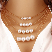 Pearl necklace collier femme collares statement Multilayer choker statement jewelry women Simulated Pearl necklaces & pendants 2024 - buy cheap