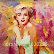 High Skill 100% Handmade Marilyn Monroe Portrait Oil Painting Colorful Background Figure Oil Painting for Home Decor 2024 - buy cheap