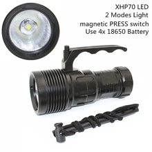 Lanterna de mergulho led xhp70 18650 lm, luz super brilho subaquática de alumínio à prova d'água para mergulho. 4 peças com bateria de íon-lítio 2024 - compre barato