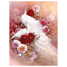 YI BRIGHT Full Square/Round Drill DIY Diamond Painting "White peacock" Embroidery Cross Stitch Rhinestones Home Decor CNN 2024 - buy cheap