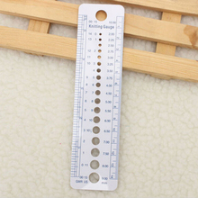 New 1pc Plastic Knitting Needle Gauge Inch Cm Ruler Tool (US UK Canada Sizes) 16 X 4 Cm Costura Sewing Accessories Tools 2024 - buy cheap